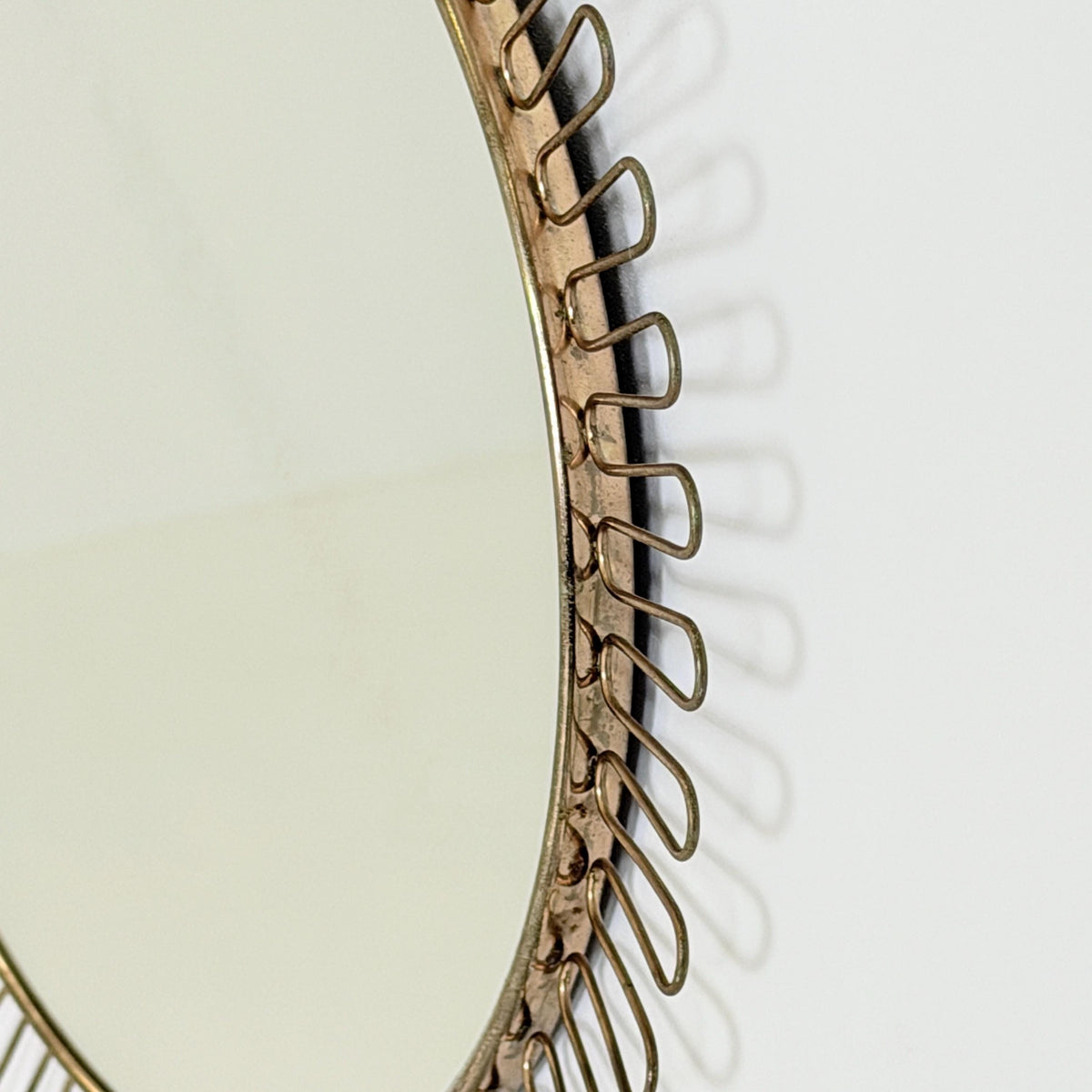Mid-century wall mirror by Josef Frank Svenskt Tenn, Austria, Sweden, brass, 1960s