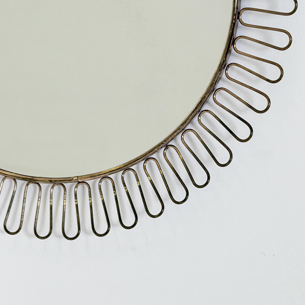 Mid-century wall mirror by Josef Frank Svenskt Tenn, Austria, Sweden, brass, 1960s