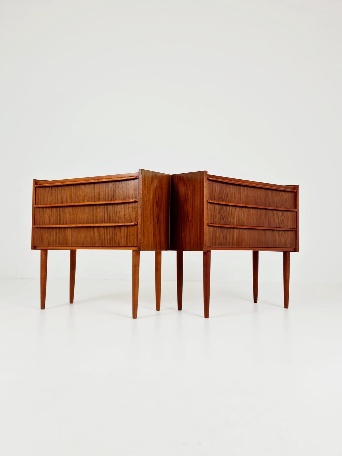 Mid century Danish teak side tables/ Bedside tables/ Nightstands, Denmark, 1960s, set of 2