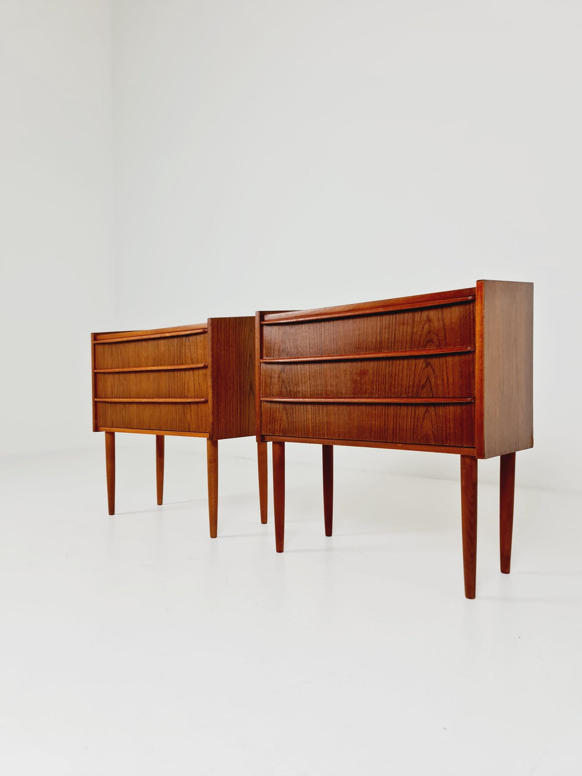Mid century Danish teak side tables/ Bedside tables/ Nightstands, Denmark, 1960s, set of 2