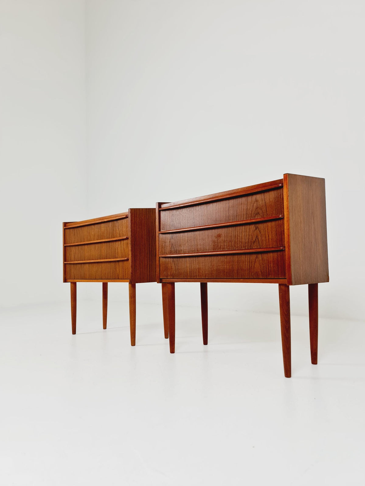 Mid century Danish teak side tables/ Bedside tables/ Nightstands, Denmark, 1960s, set of 2