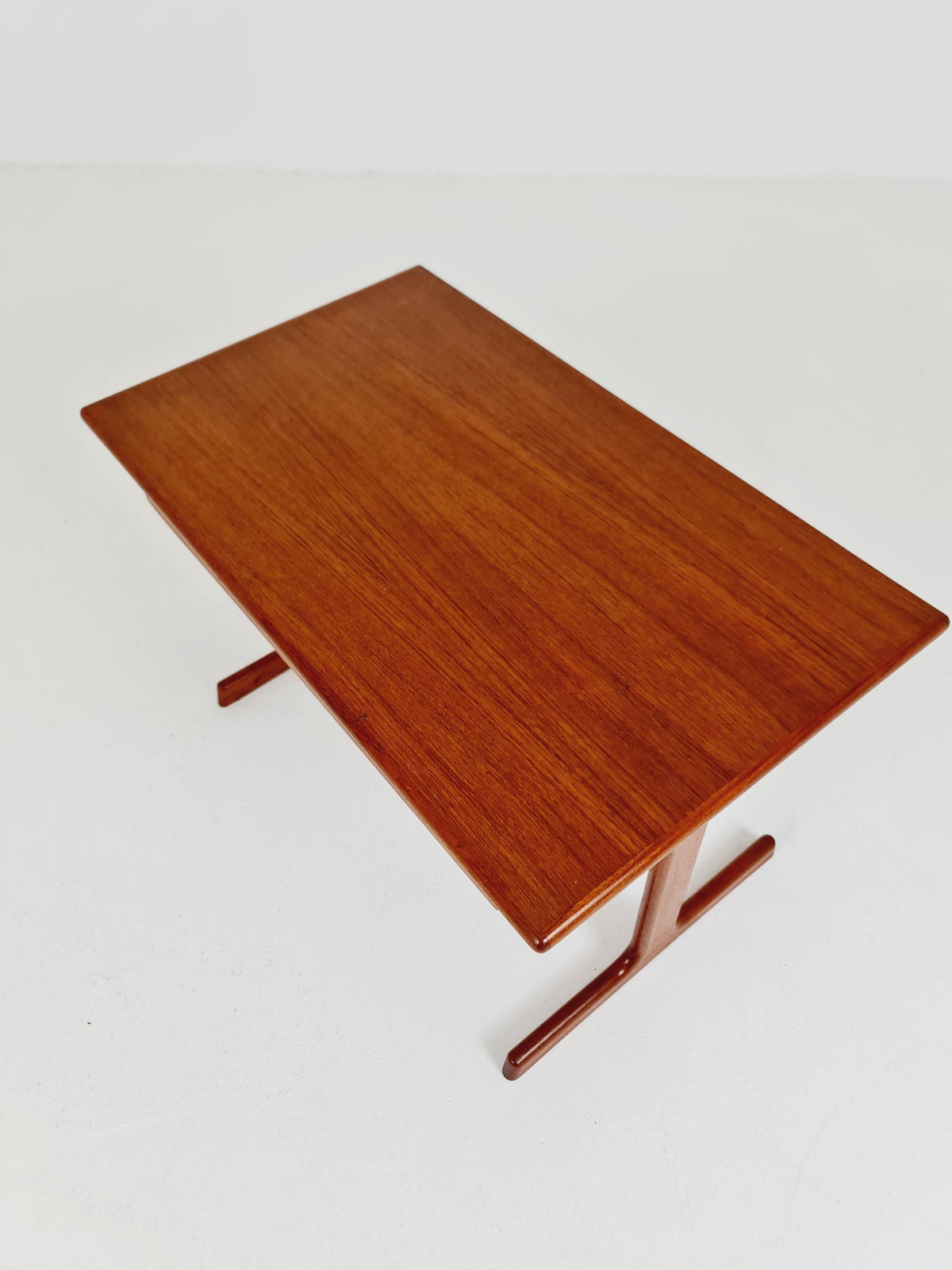 Vintage Danish teak and rattan sewing table/ side table cabinet By Kai Kristiansen for vildbjerg, 1960s