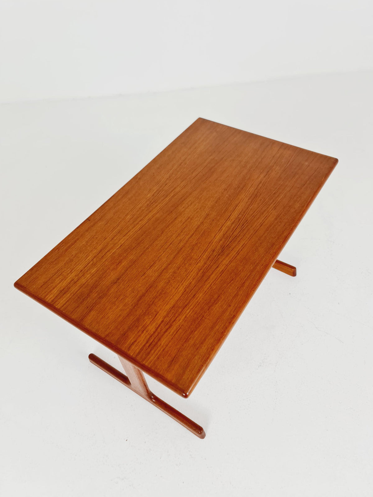 Vintage Danish teak and rattan sewing table/ side table cabinet By Kai Kristiansen for vildbjerg, 1960s