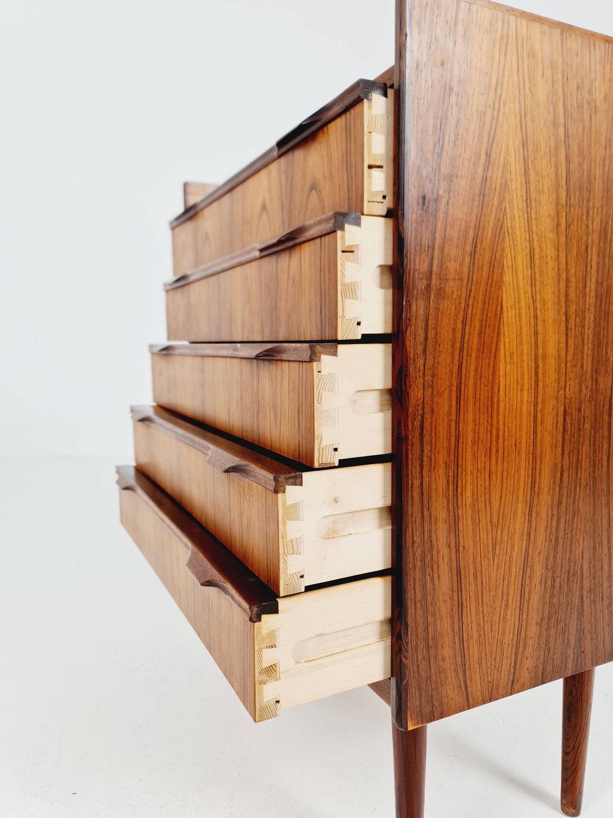 Midcentury danish Rosewood drawer dresser /5 drawers by Erling Torvits for Kund Nielsen Möbelfabrik , 1960s