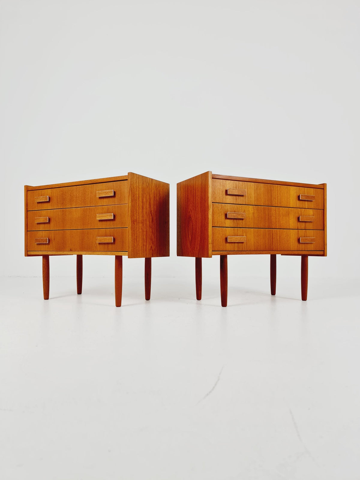 Mid century Danish teak side tables/ Bedside tables/ Nightstands, Denmark BY Ejsing Möbelfabrik , 1960s, set of 2