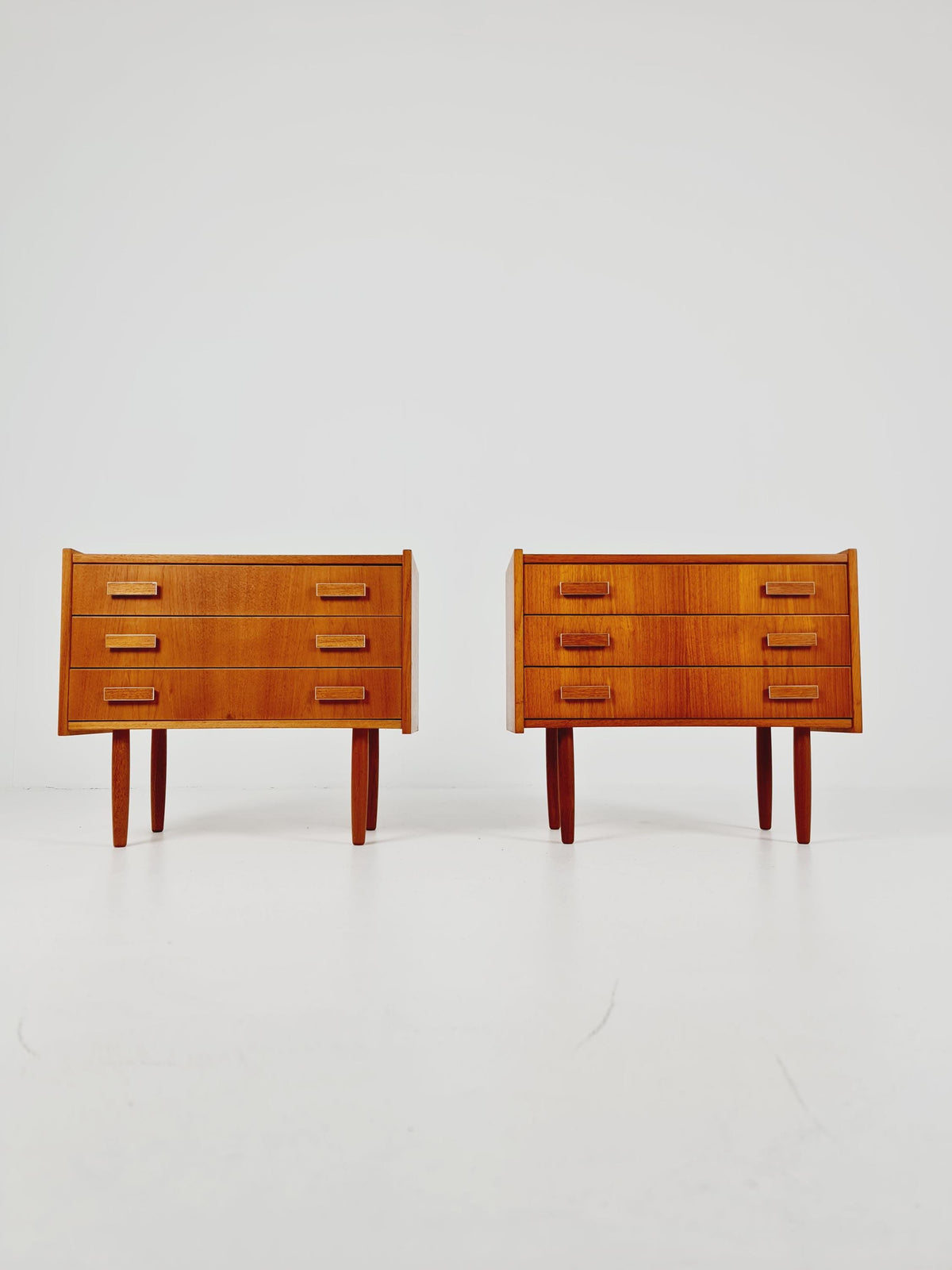 Mid century Danish teak side tables/ Bedside tables/ Nightstands, Denmark BY Ejsing Möbelfabrik , 1960s, set of 2