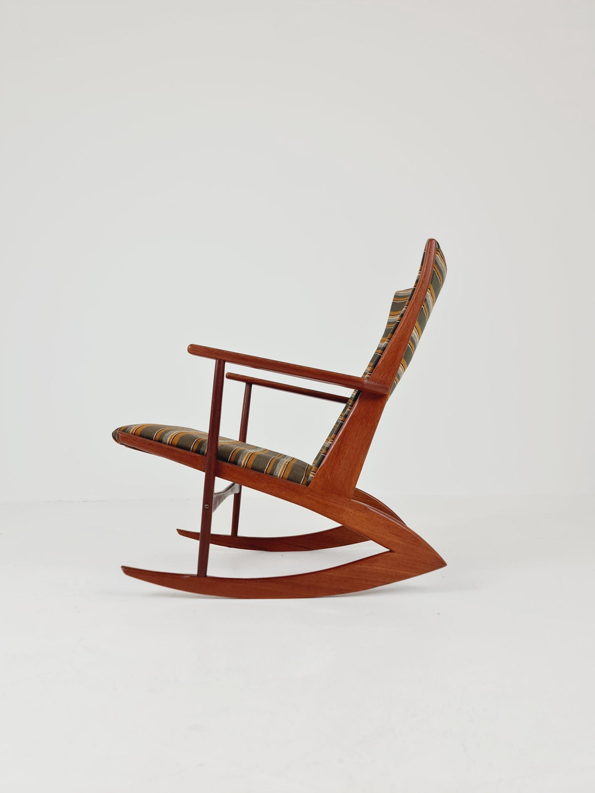 Rare Danish Teak Rocking Chair by Soren Georg Jensen For Kubus Möbelfabrik Modell 87 , 1960s