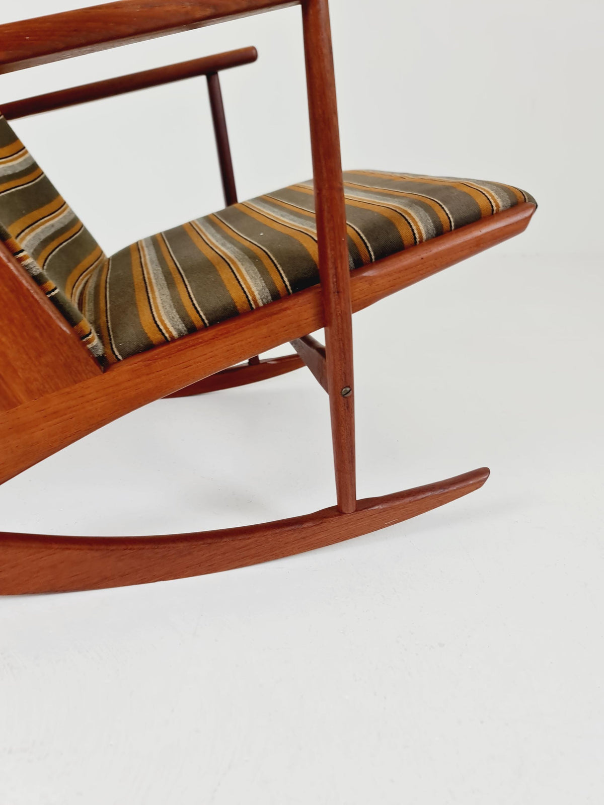 Rare Danish Teak Rocking Chair by Soren Georg Jensen For Kubus Möbelfabrik Modell 87 , 1960s