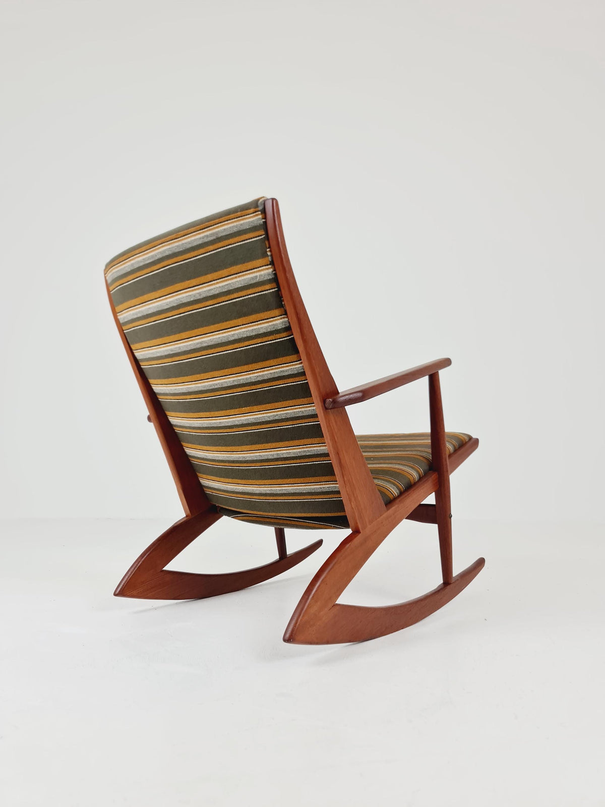 Rare Danish Teak Rocking Chair by Soren Georg Jensen For Kubus Möbelfabrik Modell 87 , 1960s