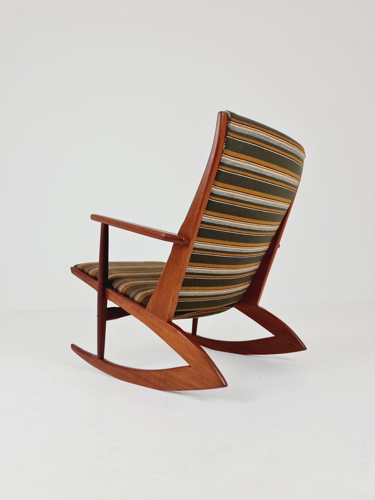 Rare Danish Teak Rocking Chair by Soren Georg Jensen For Kubus Möbelfabrik Modell 87 , 1960s