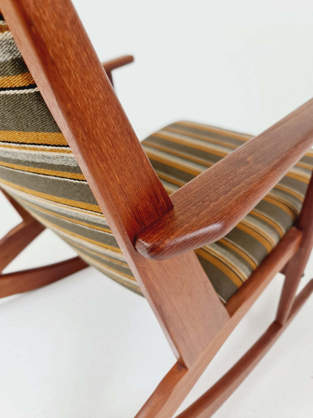 Rare Danish Teak Rocking Chair by Soren Georg Jensen For Kubus Möbelfabrik Modell 87 , 1960s
