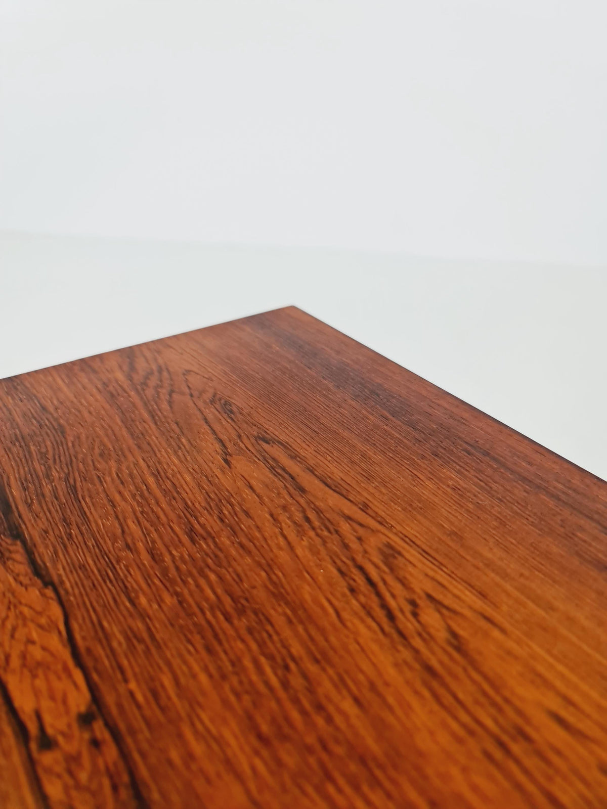 Vintage Danish Rosewood and rattan sewing table/ side table cabinet , 1960s