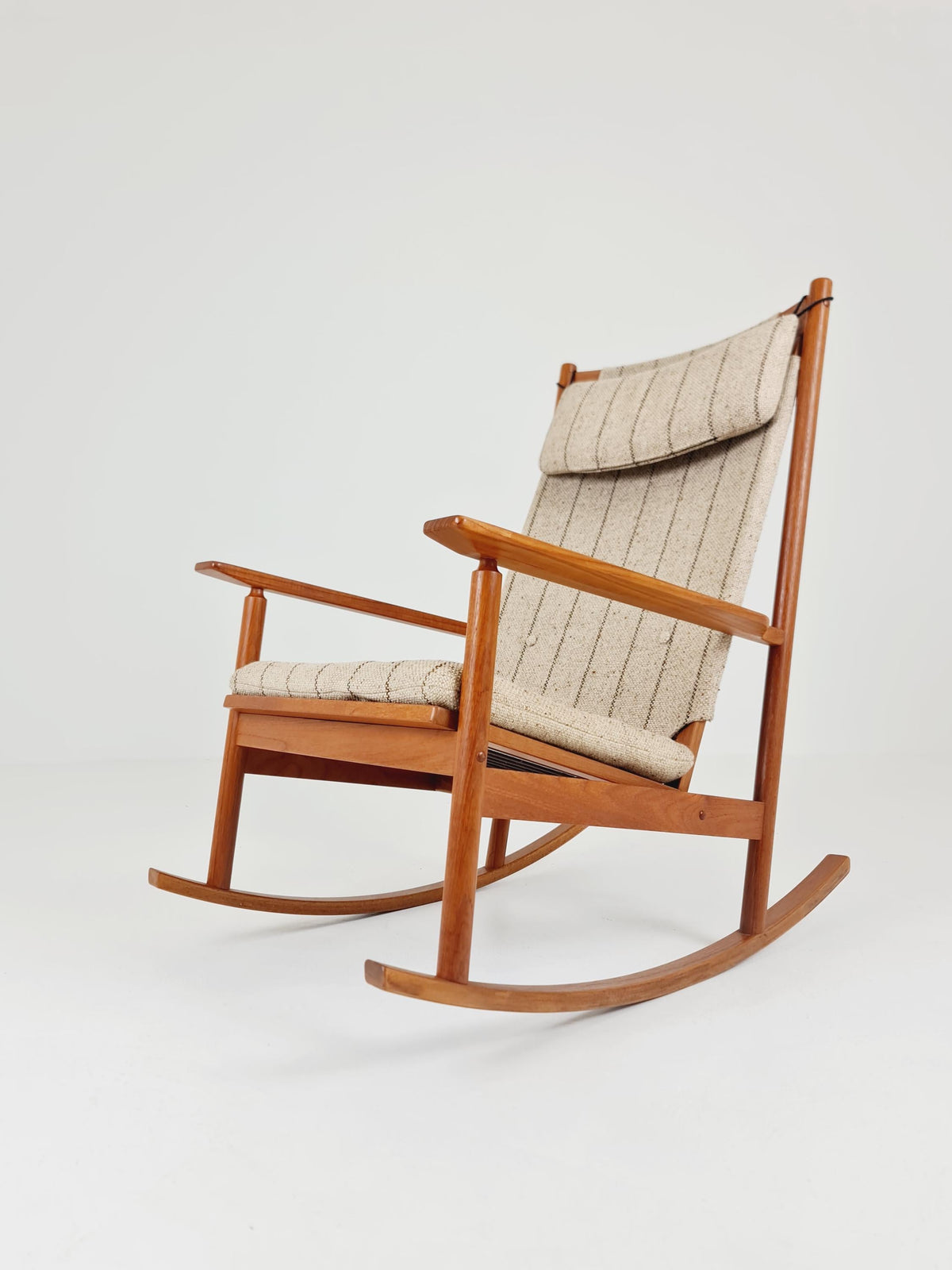 Mid century Scandinavian solid teak Rocking Chair by Hans Olsen , 1960s
