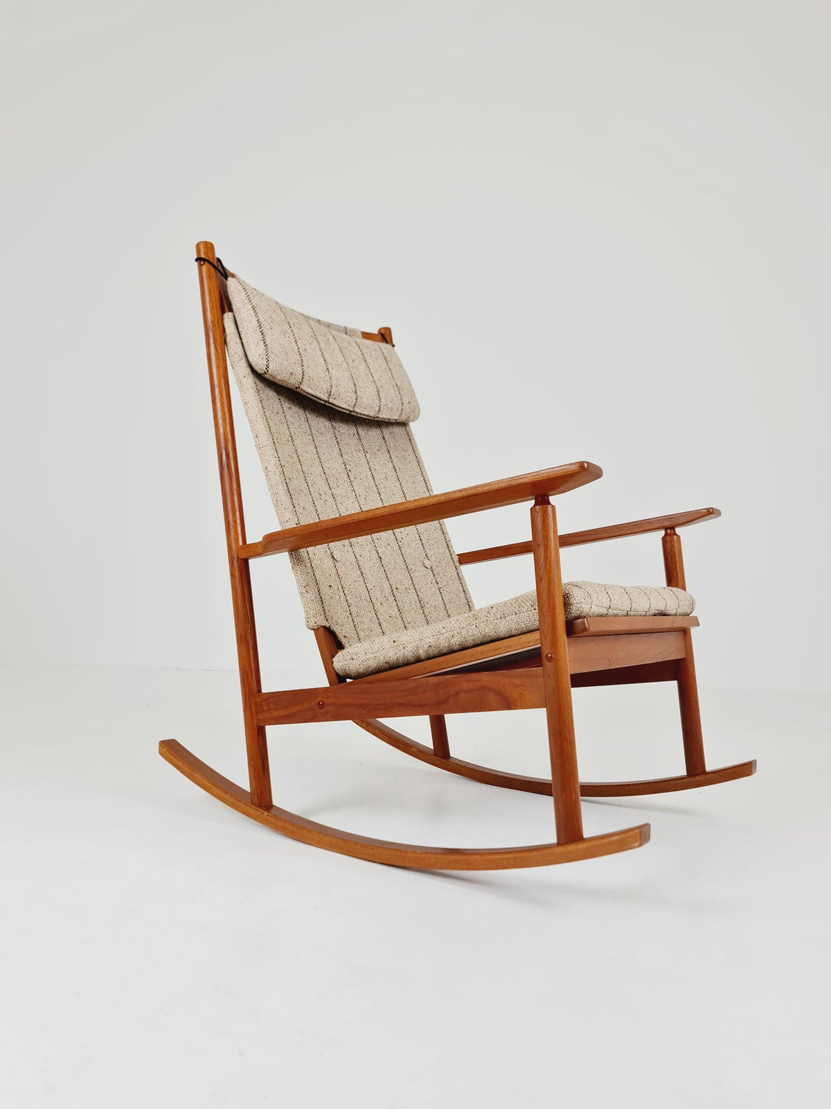 Mid century Scandinavian solid teak Rocking Chair by Hans Olsen , 1960s