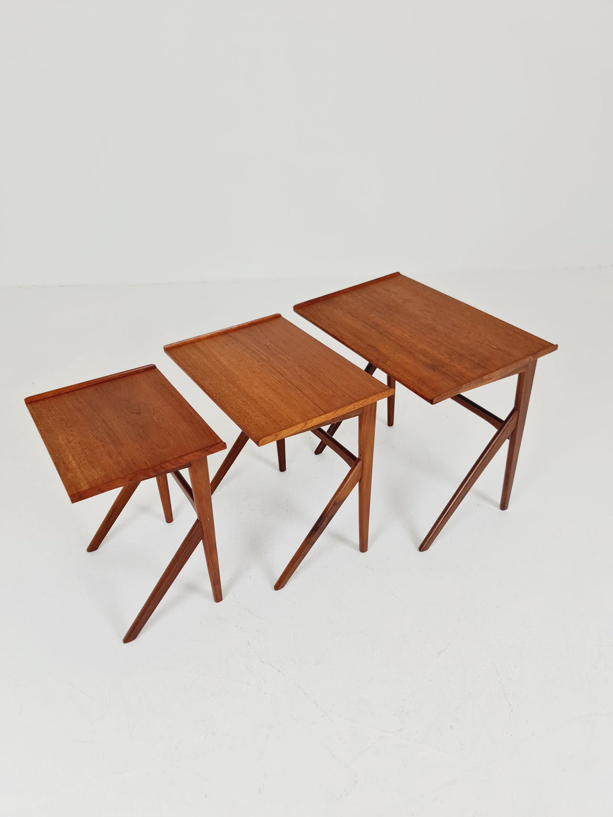 Rare Midcentury danish teak nesting tables/ side tables BY Bengt Ruda , 1960s