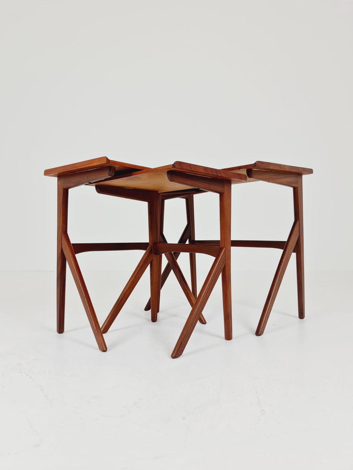 Rare Midcentury danish teak nesting tables/ side tables BY Bengt Ruda , 1960s