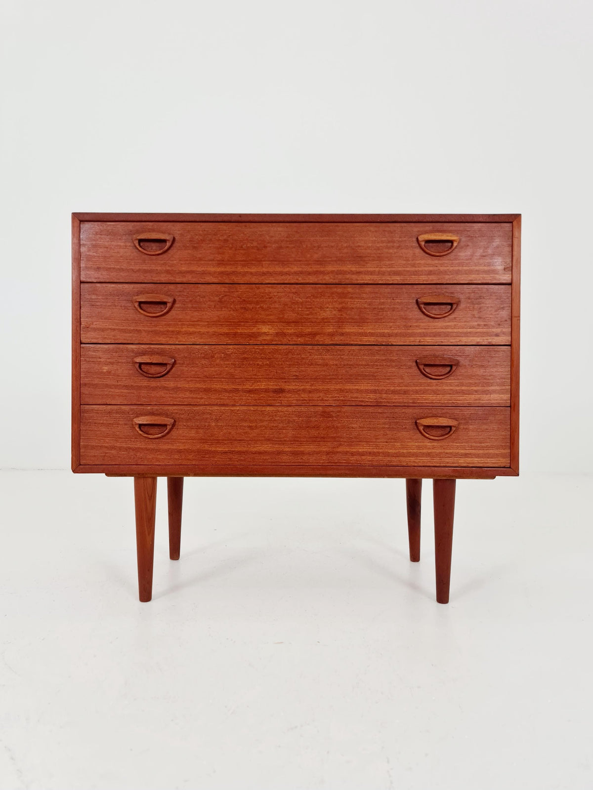 Midcentury danish Teak drawer dresser /4 drawers by Kai Kristiansen for Feldballes Möbelfabrik , 1960s