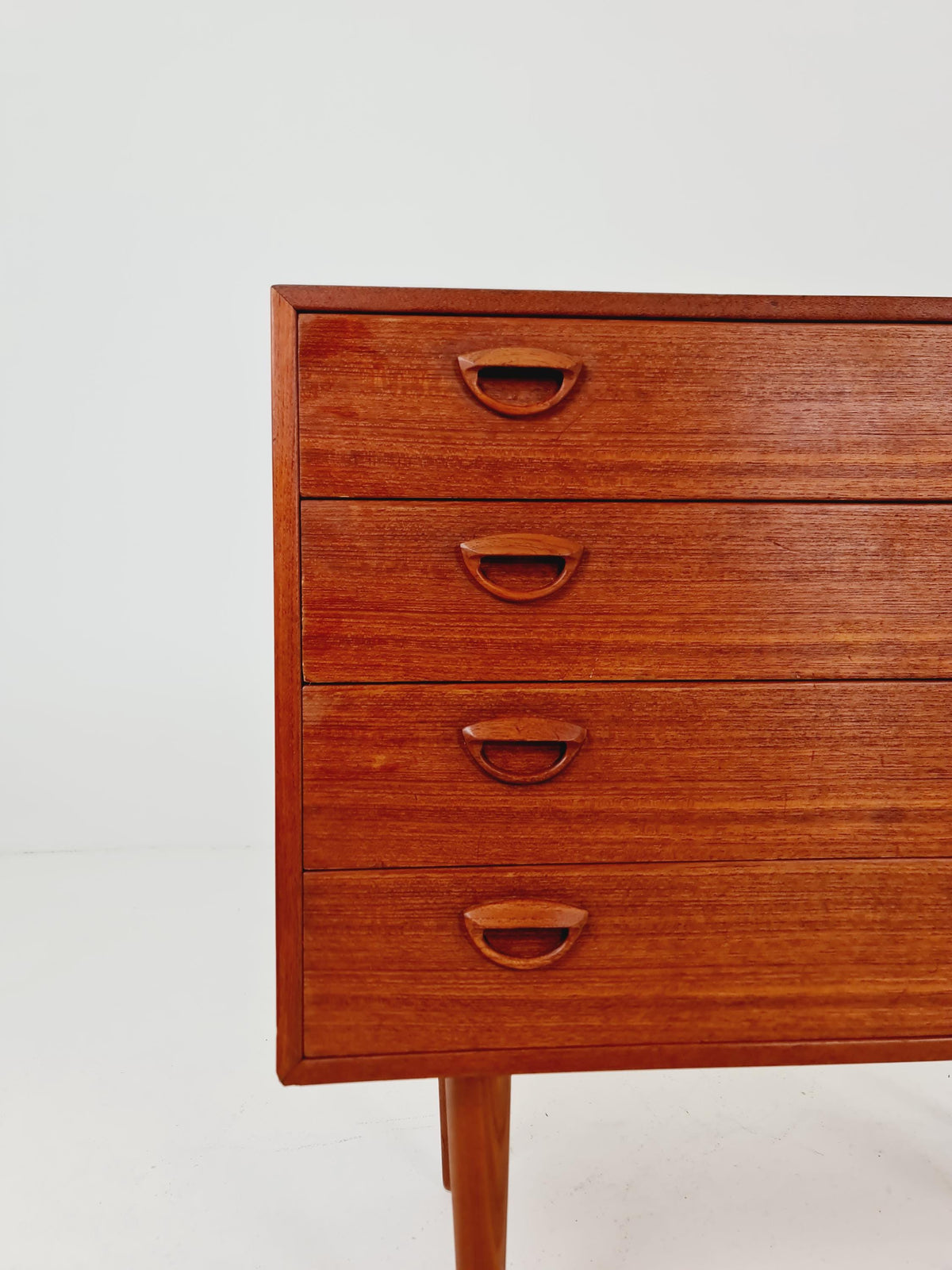 Midcentury danish Teak drawer dresser /4 drawers by Kai Kristiansen for Feldballes Möbelfabrik , 1960s