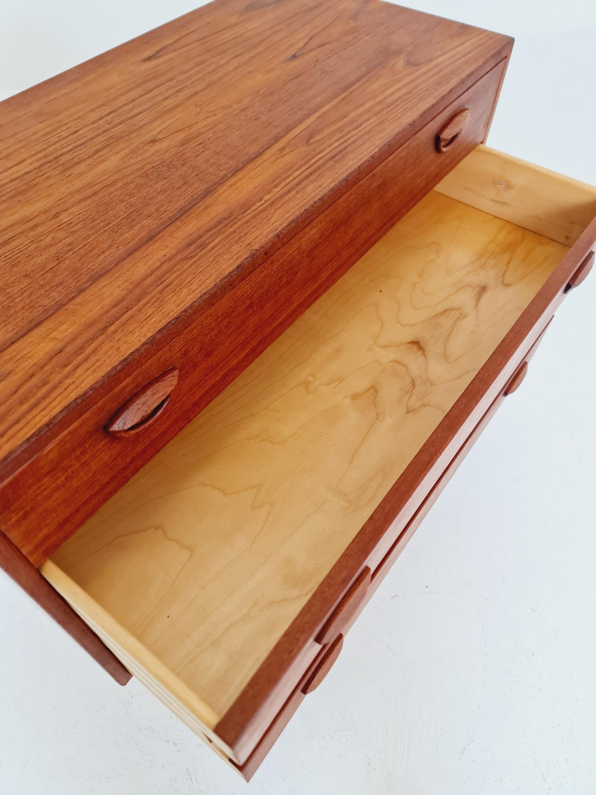 Midcentury danish Teak drawer dresser /4 drawers by Kai Kristiansen for Feldballes Möbelfabrik , 1960s