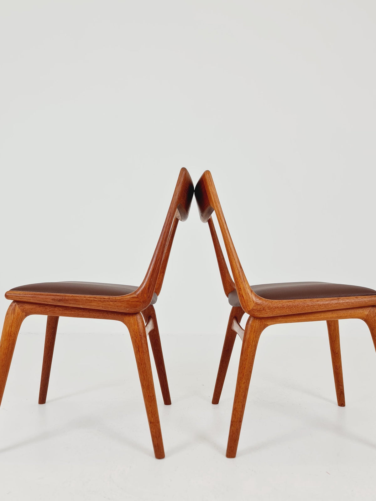 Mid Century Danish Teak Dining Chairs BY E.christensen for Slagelse Boomerang chair ,1960s model 370 Set of 2