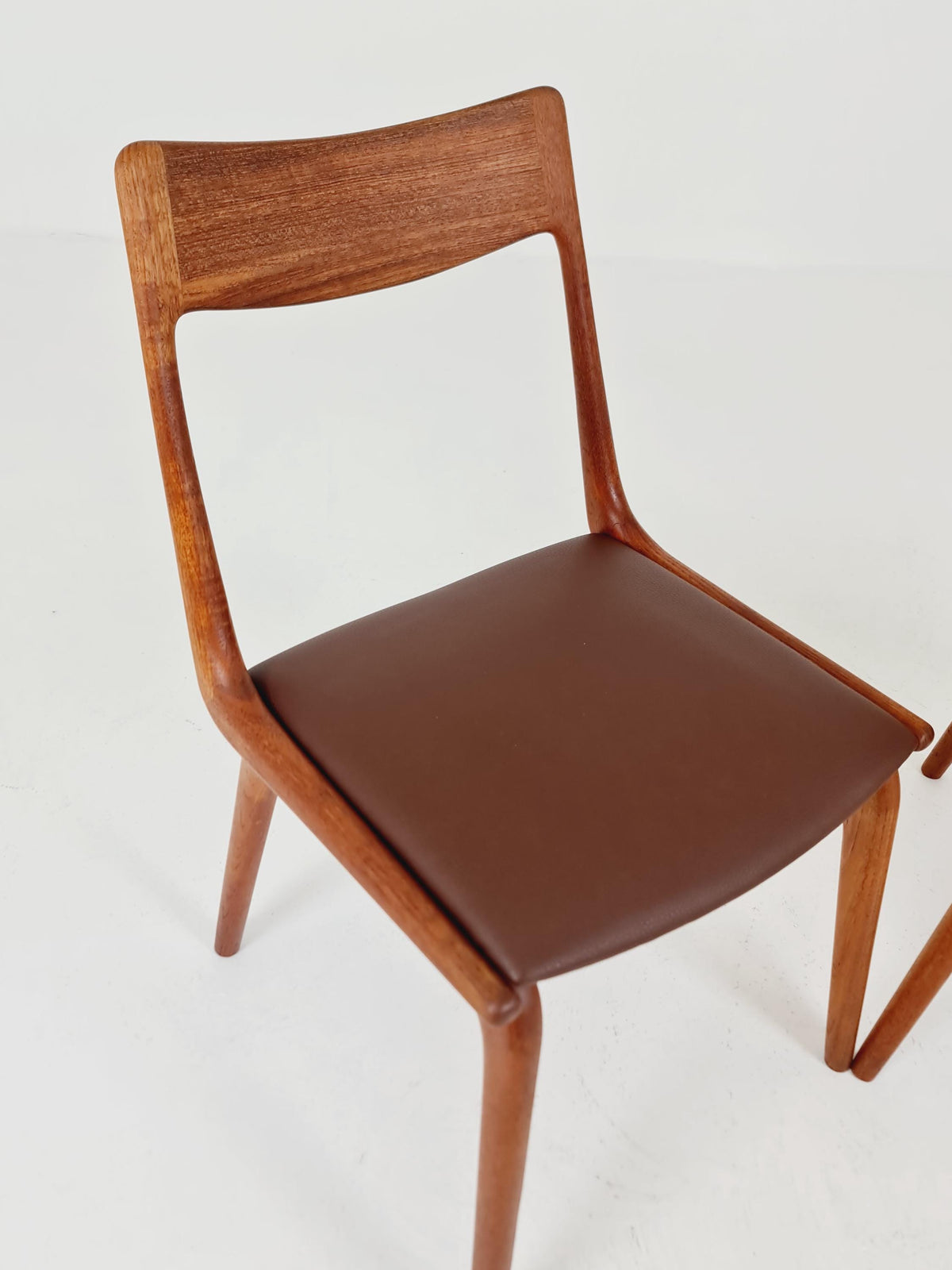 Mid Century Danish Teak Dining Chairs BY E.christensen for Slagelse Boomerang chair ,1960s model 370 Set of 2