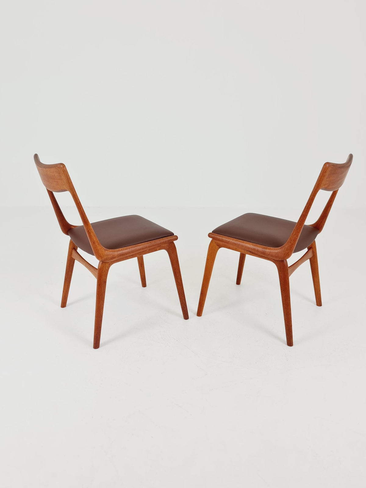 Mid Century Danish Teak Dining Chairs BY E.christensen for Slagelse Boomerang chair ,1960s model 370 Set of 2