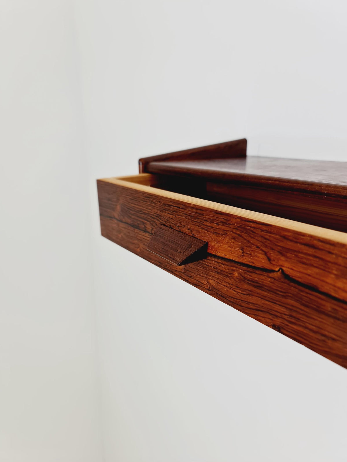 Rare pair of small Danish Rosewood floating nightstands, 1960s