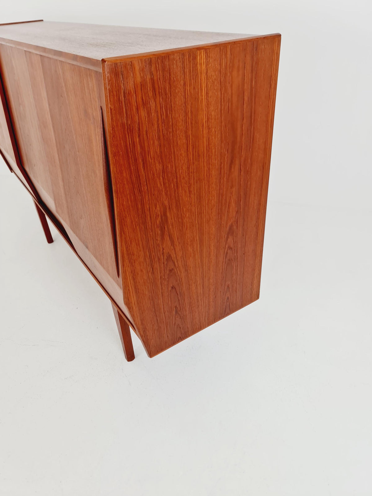 Mid-Century Modern Teak Highboard with Curved Bow-Front Profile | Danish Modern Credenza1960s