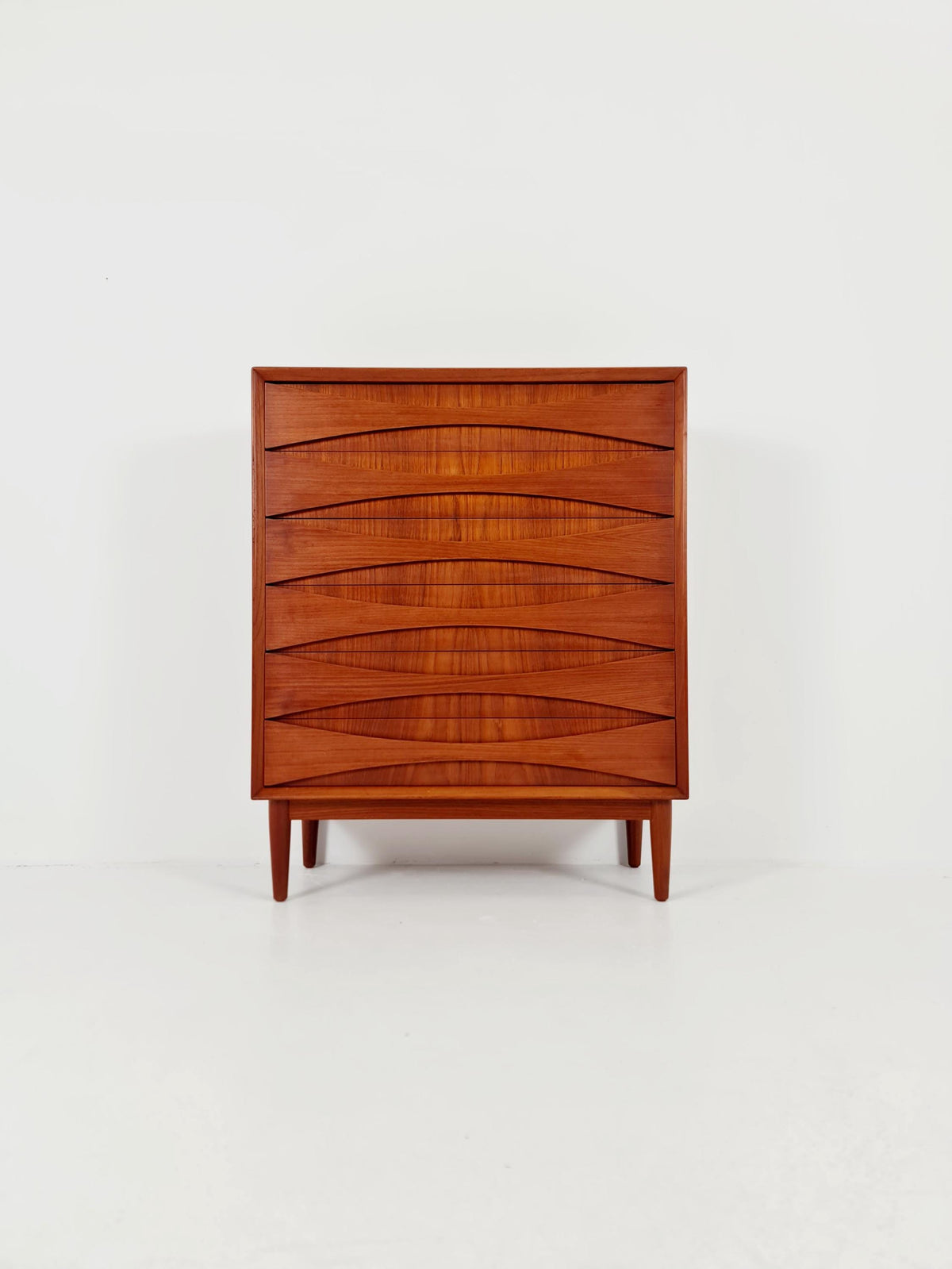 Rare Midcentury danish Teak drawer dresser /6 drawers by Arne Vodder for Niels Clausen ,odense , 1960s