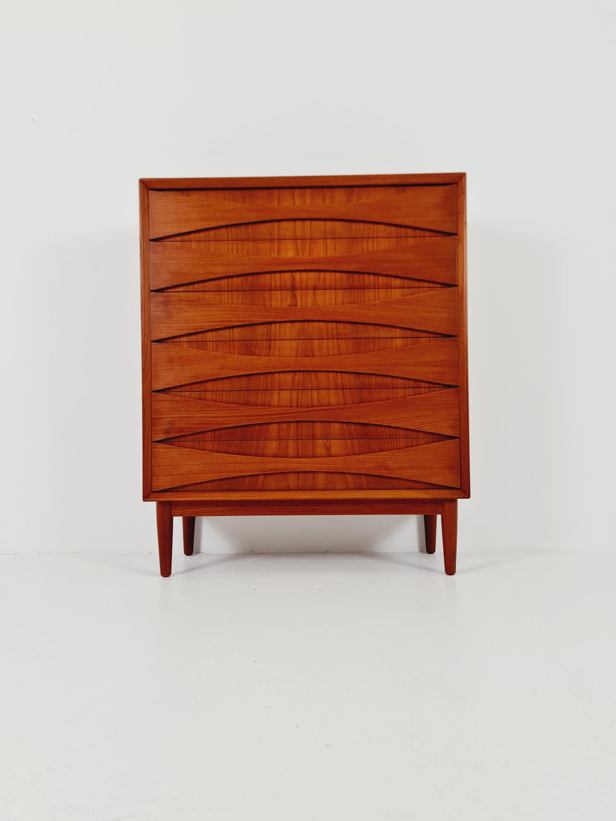 Rare Midcentury danish Teak drawer dresser /6 drawers by Arne Vodder for Niels Clausen ,odense , 1960s