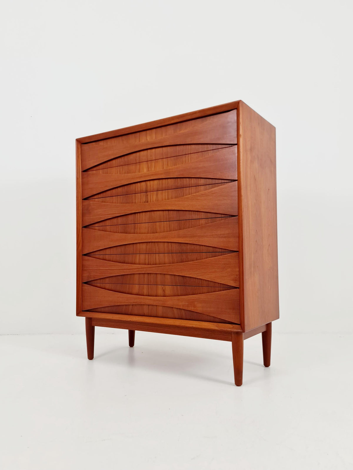 Rare Midcentury danish Teak drawer dresser /6 drawers by Arne Vodder for Niels Clausen ,odense , 1960s