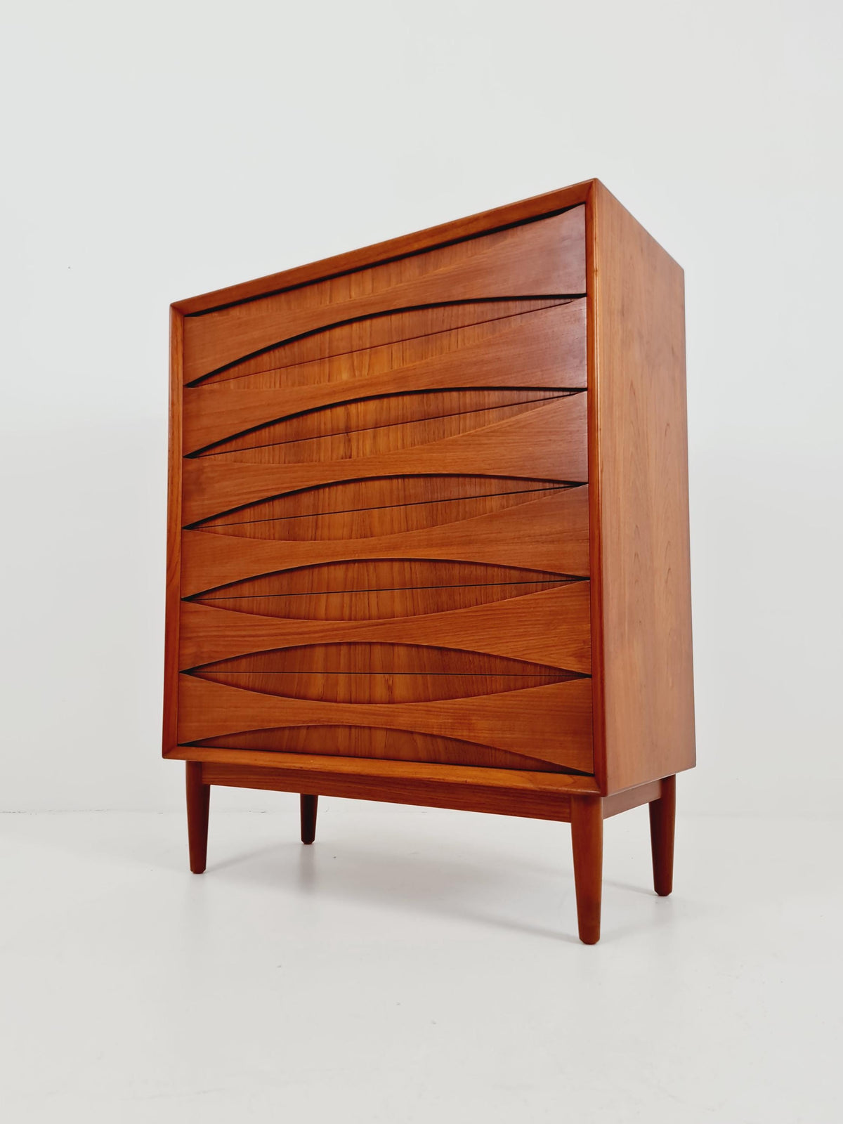 Rare Midcentury danish Teak drawer dresser /6 drawers by Arne Vodder for Niels Clausen ,odense , 1960s