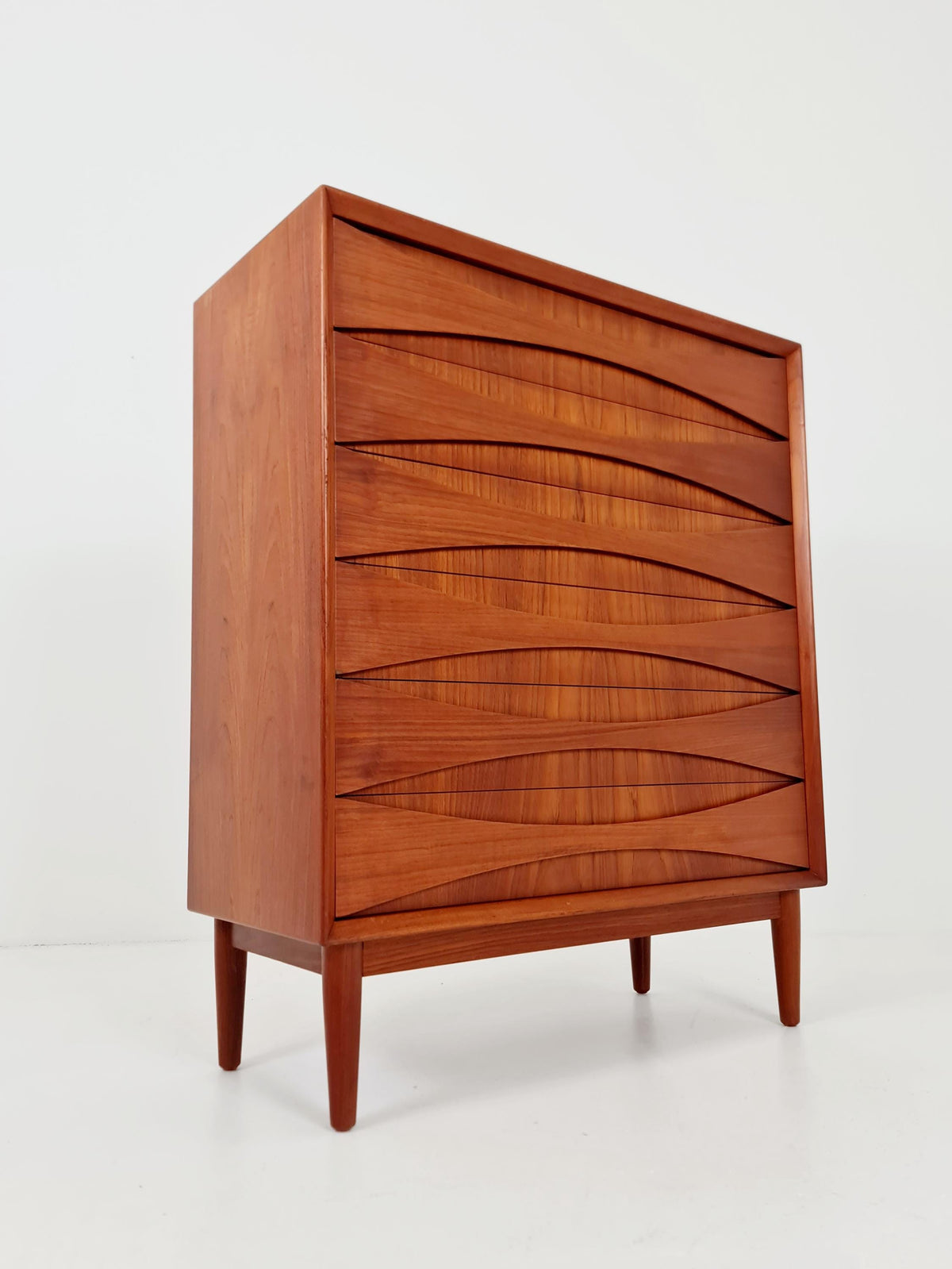 Rare Midcentury danish Teak drawer dresser /6 drawers by Arne Vodder for Niels Clausen ,odense , 1960s