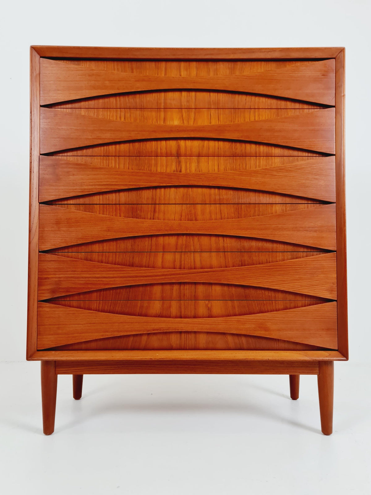 Rare Midcentury danish Teak drawer dresser /6 drawers by Arne Vodder for Niels Clausen ,odense , 1960s