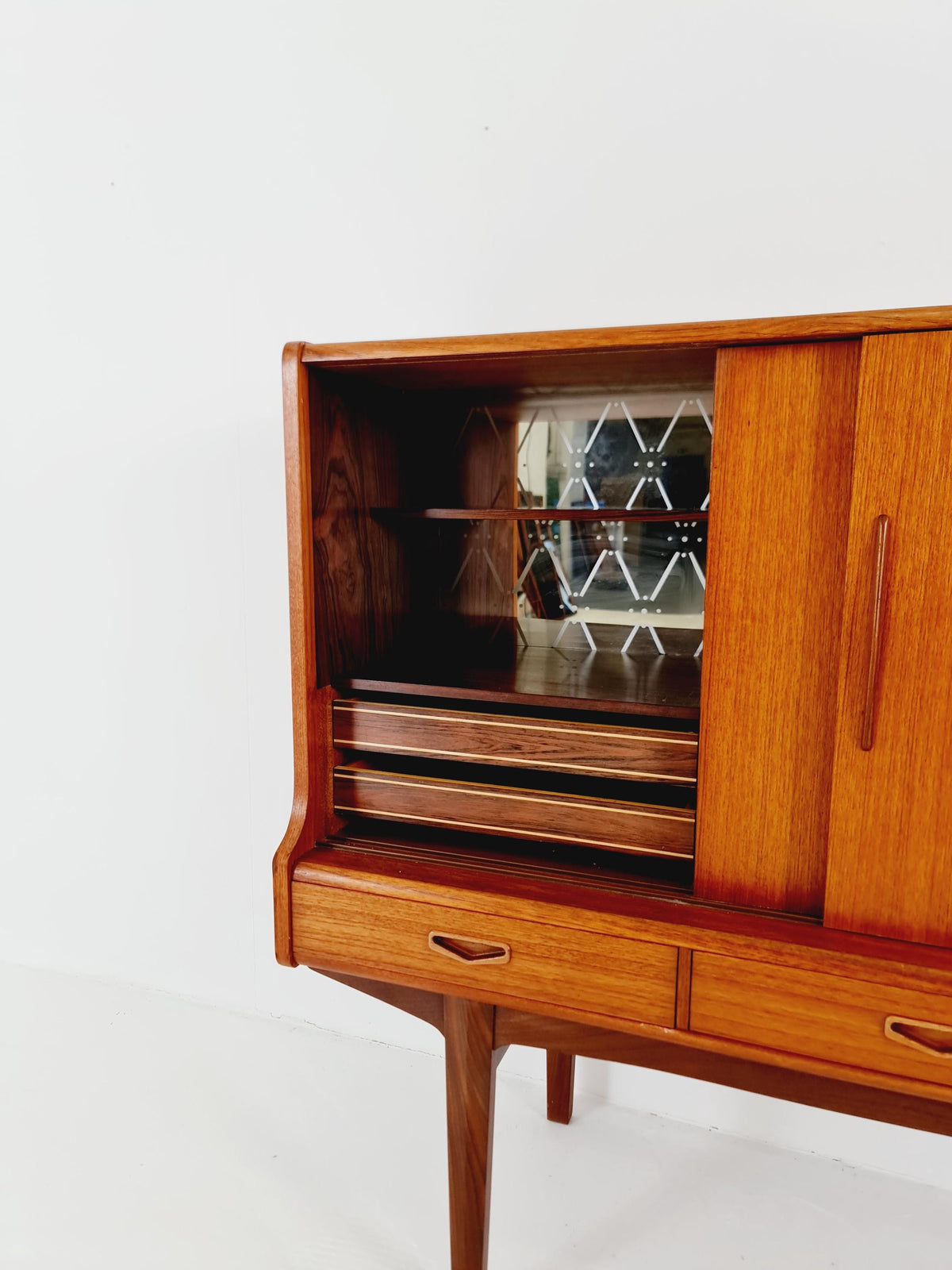 Mid-Century Modern Teak Highboard / Sideboard /Bar 1960s