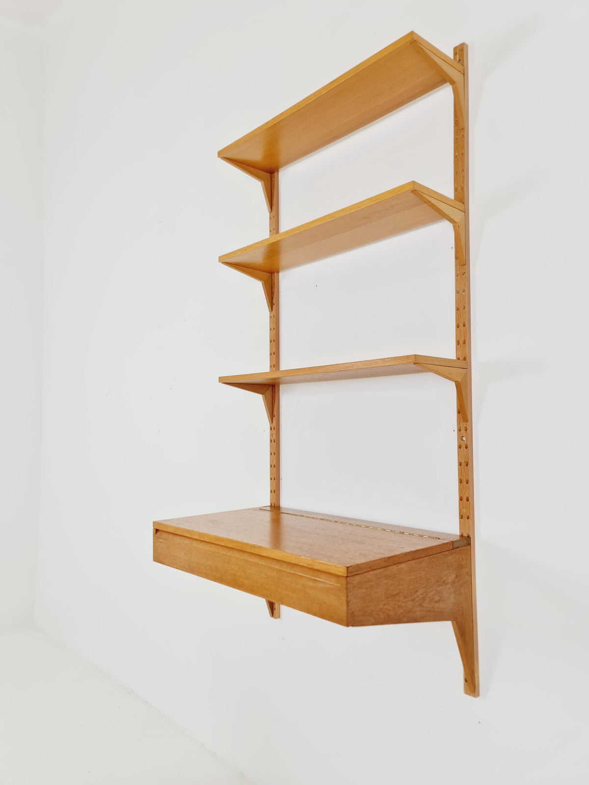 Midcentury Danish Oak Shelving Unit With Desk by Poul Cadovius, 1960s