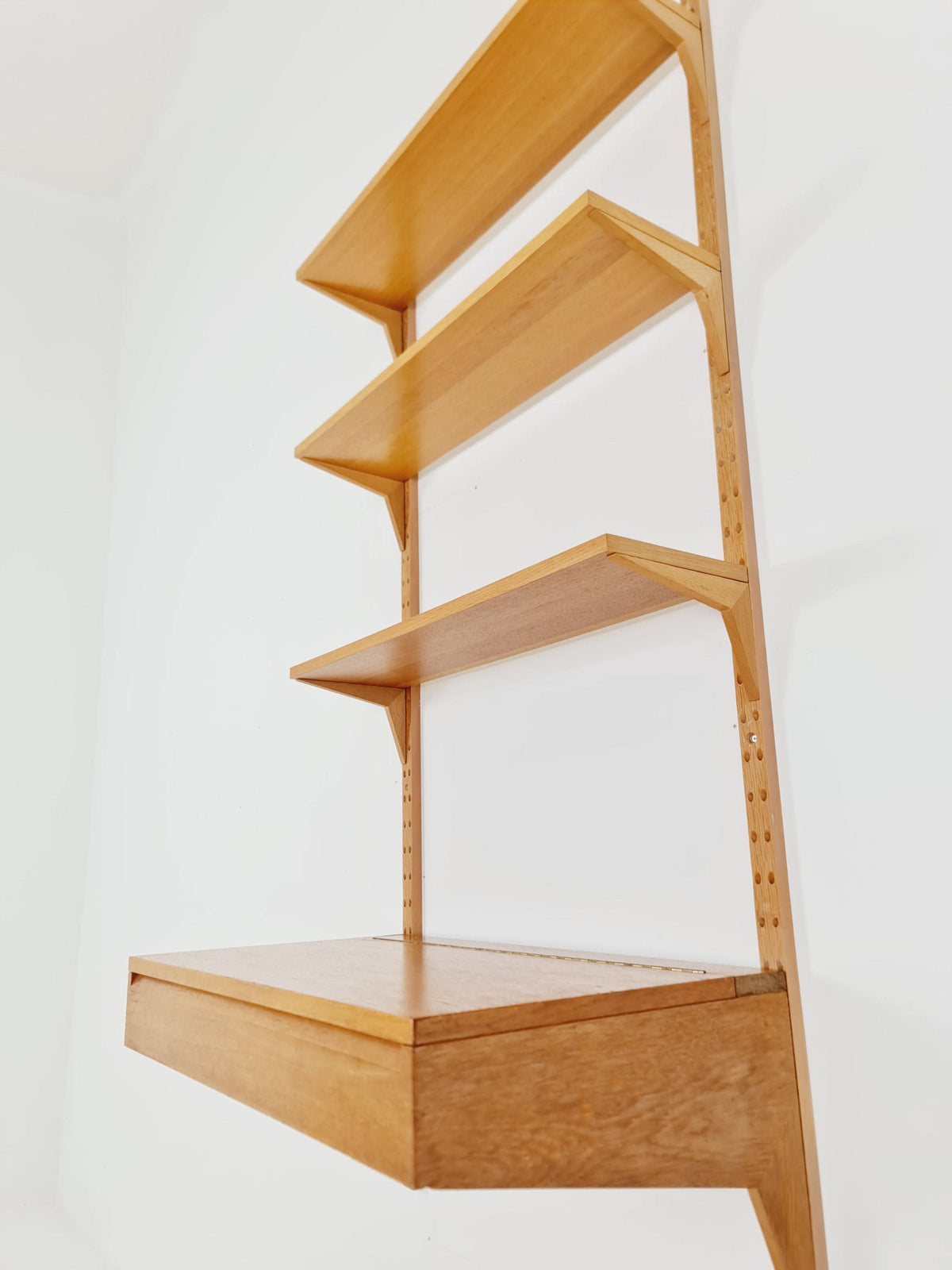 Midcentury Danish Oak Shelving Unit With Desk by Poul Cadovius, 1960s