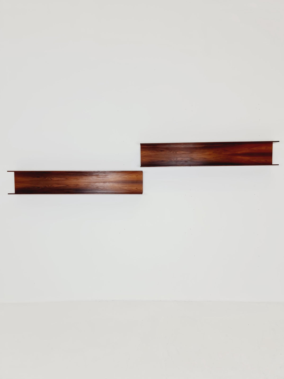 Long Rosewood German Wilheilm Renz for Walter Renz hanging shelf, 1960s