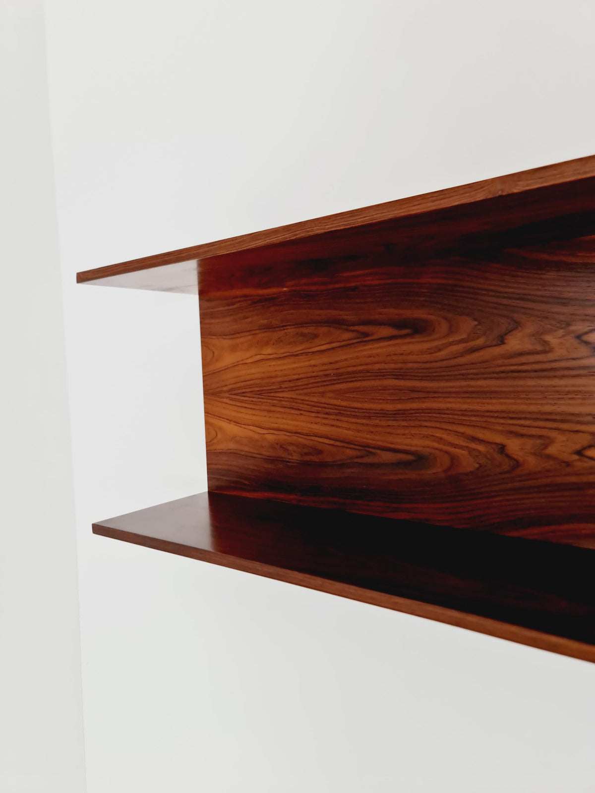 Long Rosewood German Wilheilm Renz for Walter Renz hanging shelf, 1960s