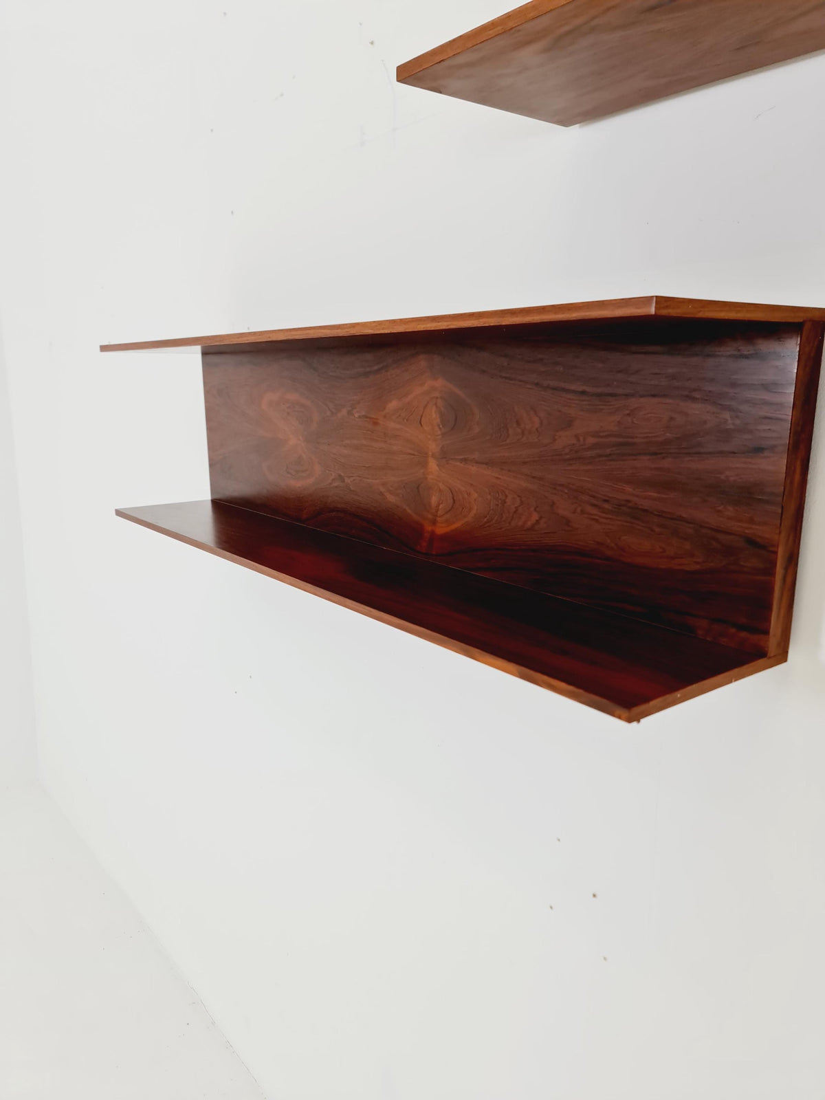 1 of 3 German Rosewood Wilheilm Renz for Walter Renz hanging shelf, 1960s