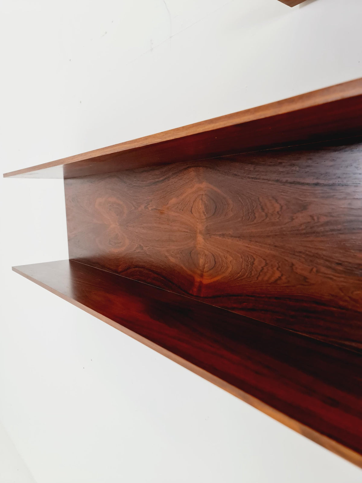 1 of 3 German Rosewood Wilheilm Renz for Walter Renz hanging shelf, 1960s