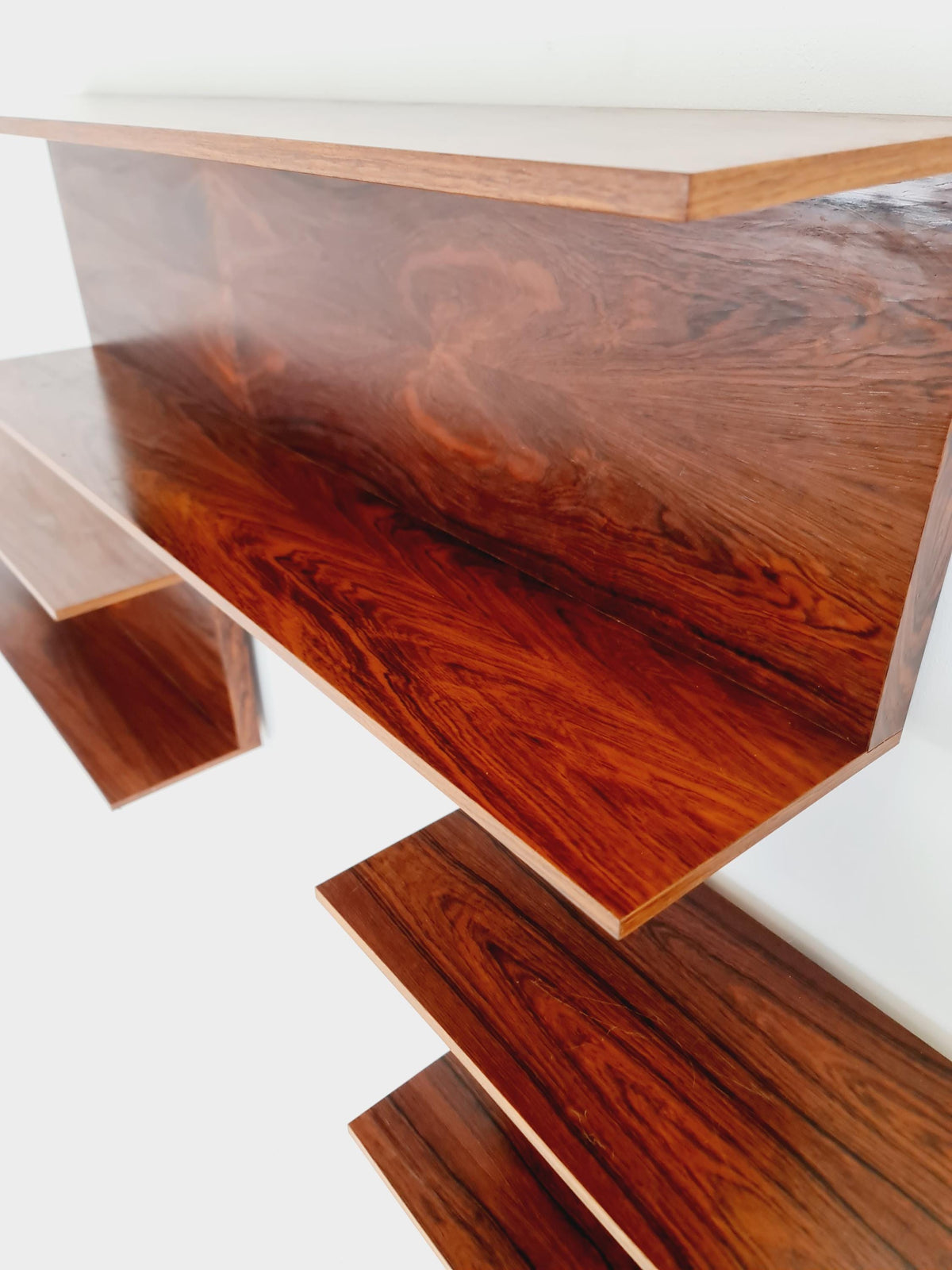 1 of 3 German Rosewood Wilheilm Renz for Walter Renz hanging shelf, 1960s