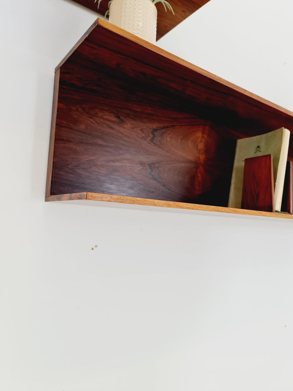 1 of 3 German Rosewood Wilheilm Renz for Walter Renz hanging shelf, 1960s