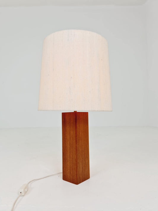 Mid century solid teak table lamp 1960s