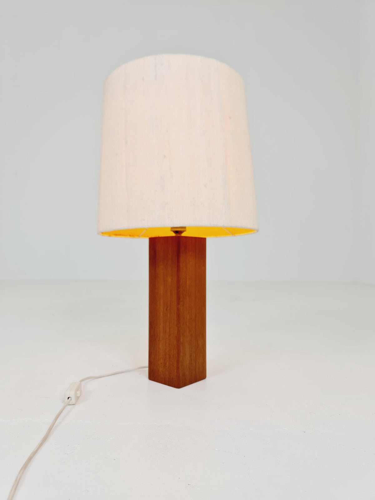 Mid century solid teak table lamp 1960s