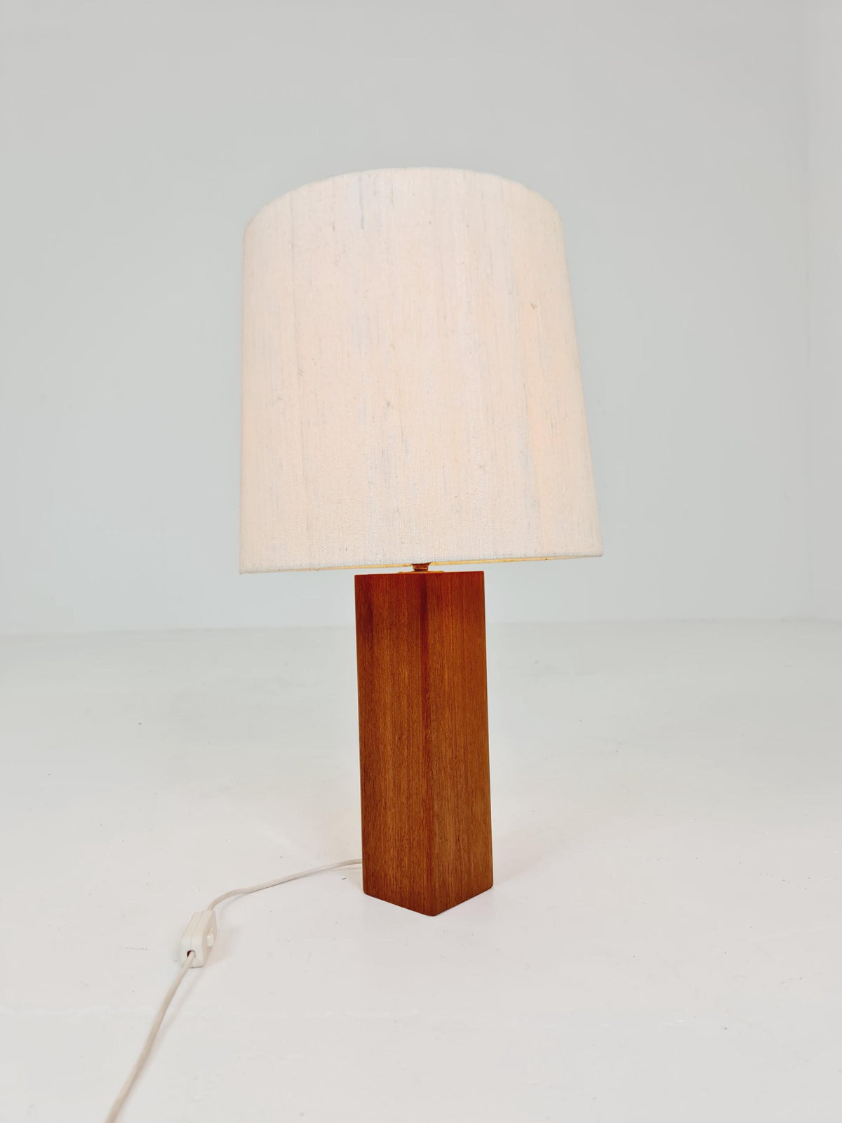 Mid century solid teak table lamp 1960s