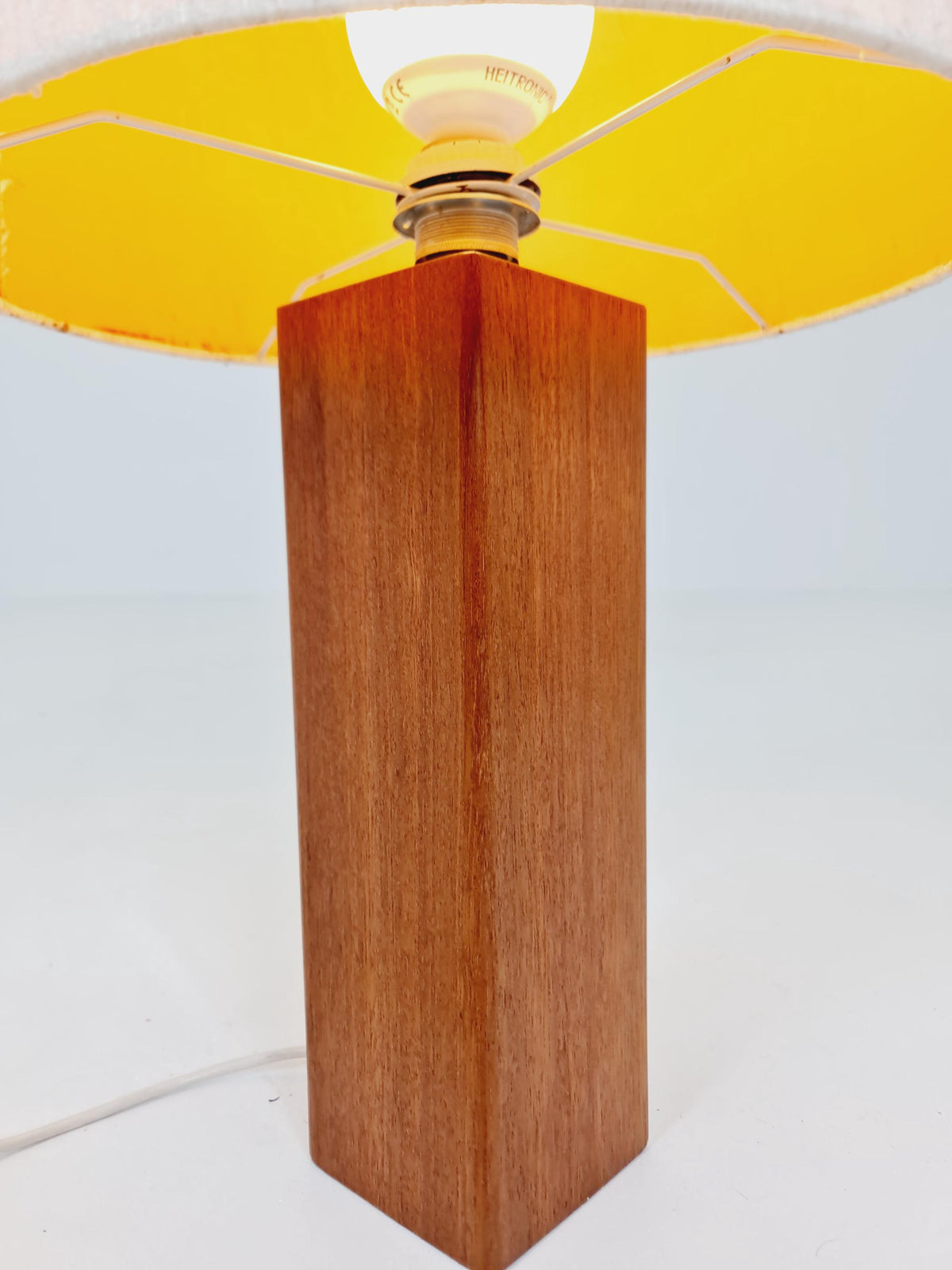 Mid century solid teak table lamp 1960s