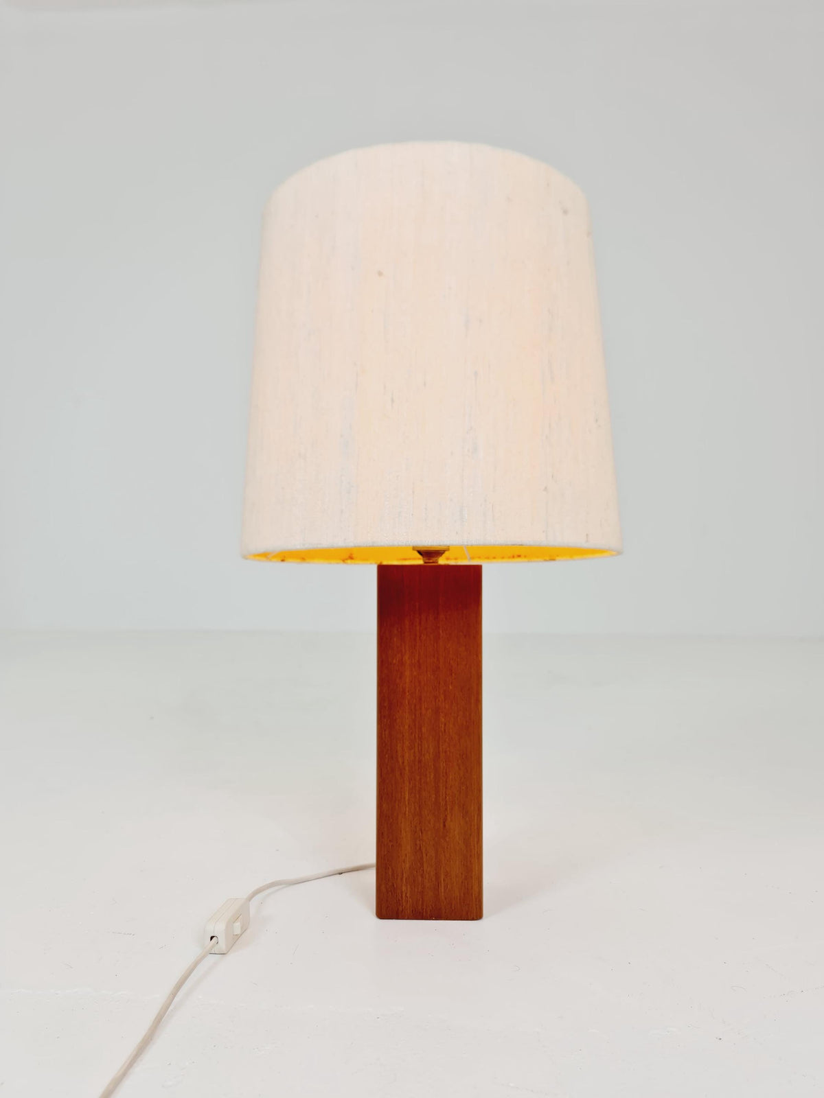 Mid century solid teak table lamp 1960s