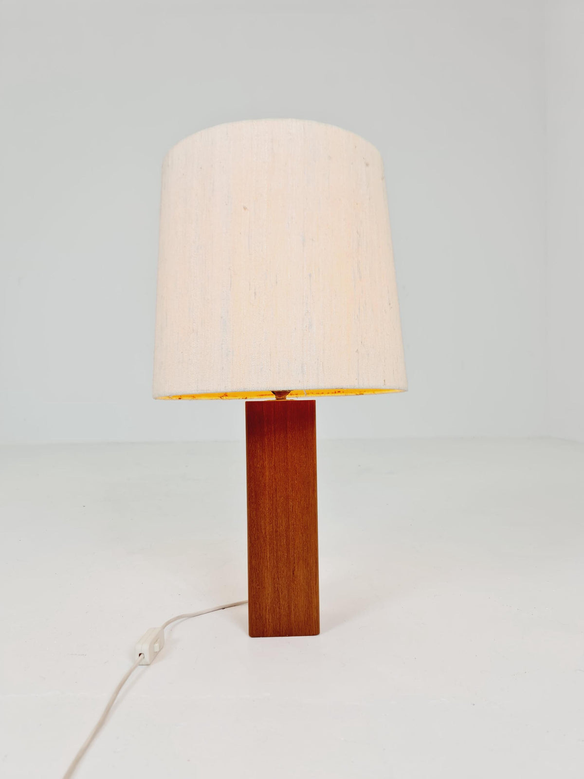 Mid century solid teak table lamp 1960s