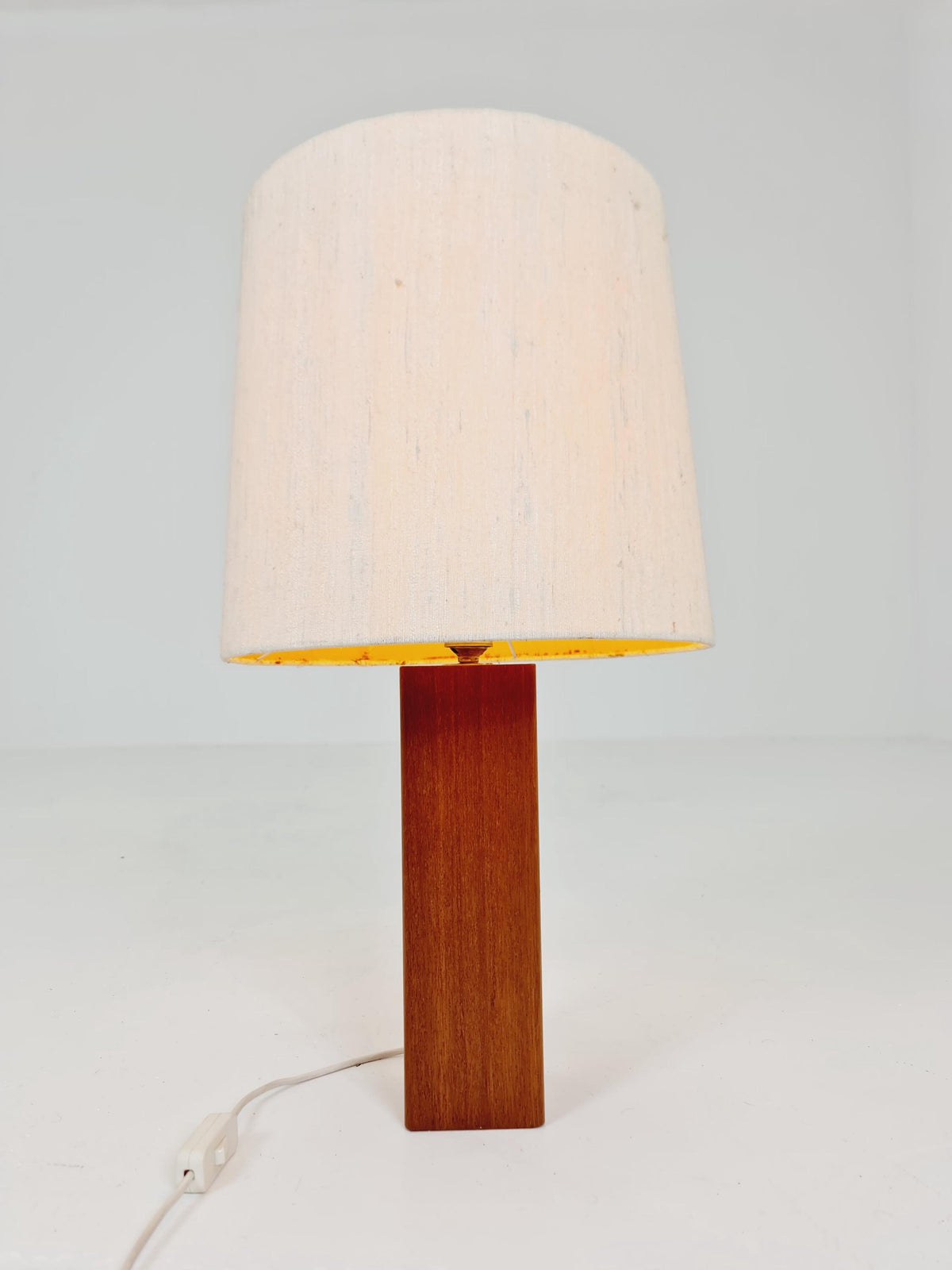 Mid century solid teak table lamp 1960s